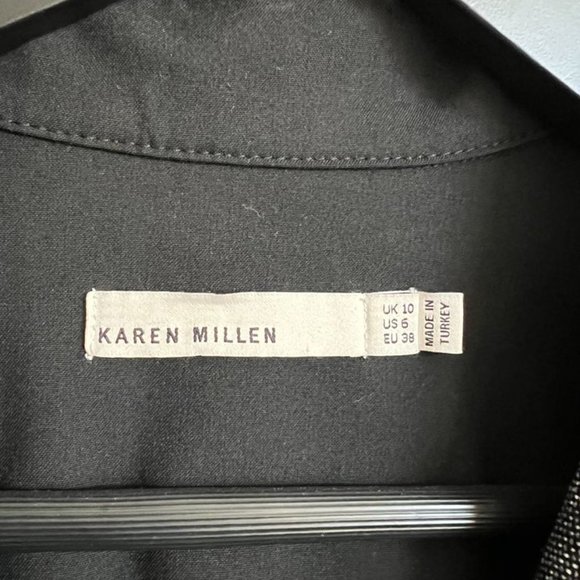 Karen Millen Women's Career Business Black Knee Length Wool Blend Dress - Size 6 - Picture 3 of 3